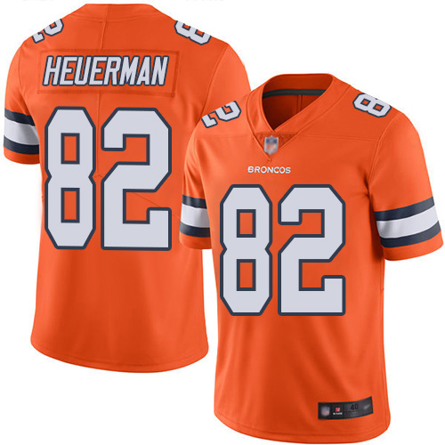 Men Denver Broncos #82 Jeff Heuerman Limited Orange Rush Vapor Untouchable Football NFL Jersey->denver broncos->NFL Jersey